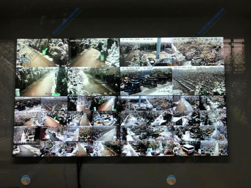 宿迁市宿豫区嶂山林场岗亭55寸3.5mm拼缝2*2液晶拼接屏项目